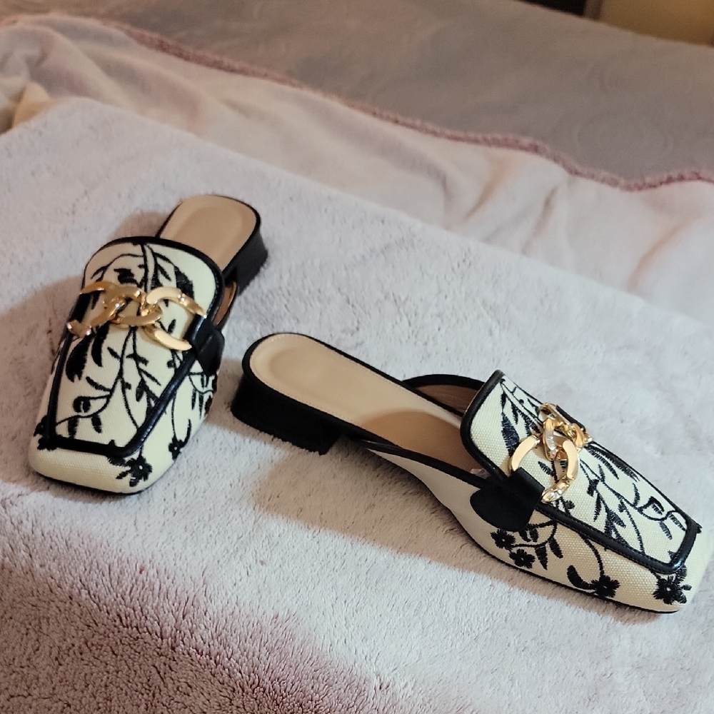 Elegant Black and White Women's Loafers